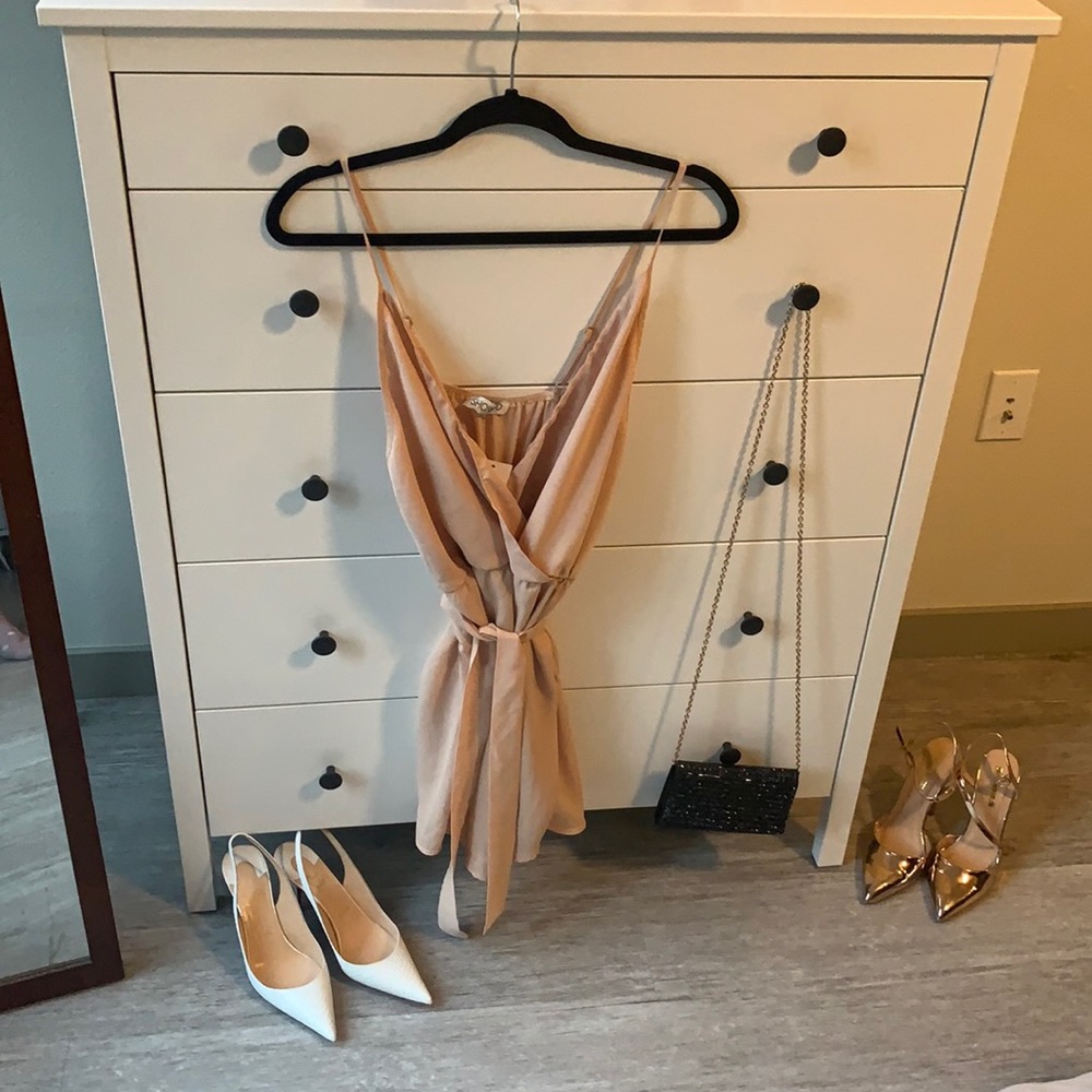 Beige mini dress from Showpo -Dancing Dream Dress